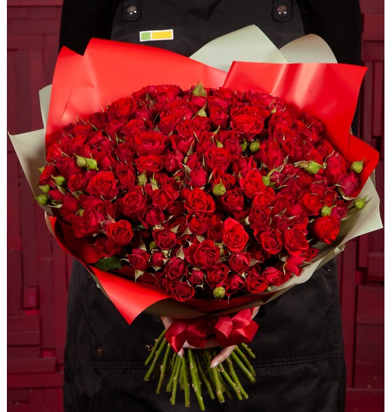 Фото - Букет-соло Красные кустовые розы (15,25,35,51,75 или 101) березин ф красные звезды