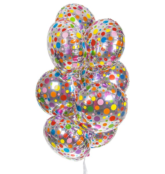 Фото - Букет шаров Разноцветные точки (9 или 18 шаров) букет шаров поздравляем 9 или 18 шаров