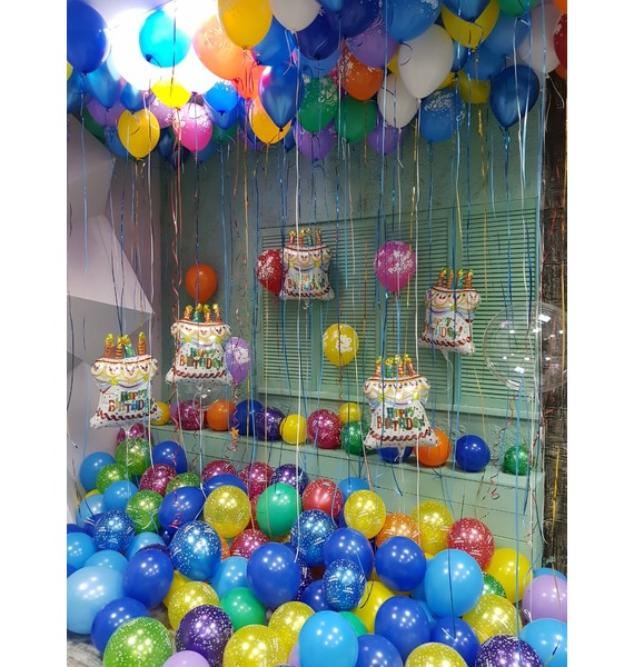 Фото - Оформление шарами С днем рождения! оформление шарами для принца