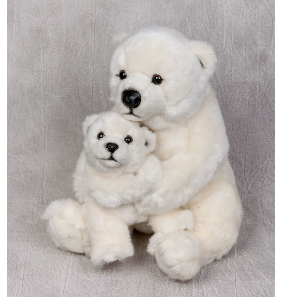Мягкая игрушка "Полярный медведь с медвежонком WWF" (28 см)