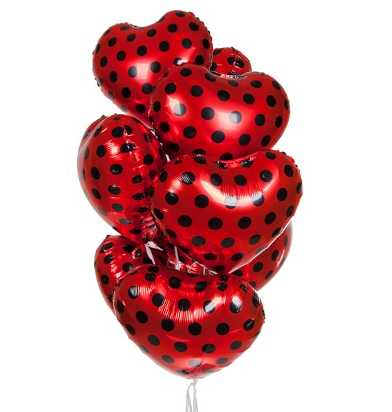 Букет шаров Красные сердца (9 или 18 шаров) букет шаров поздравляем 9 или 18 шаров