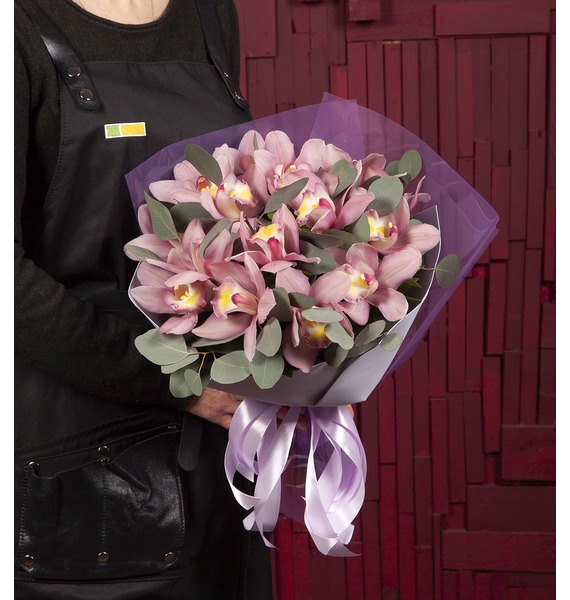 Букет-соло Розовые орхидеи (15,25,51 или 75) букет соло эксклюзивных гвоздик hypnosis 21 25 35 51 или 75