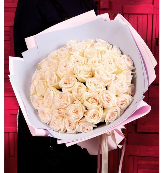 Букет-соло ароматных роз "White O"Hara" (15,25,35,51,75 или 101) от Send Flowers