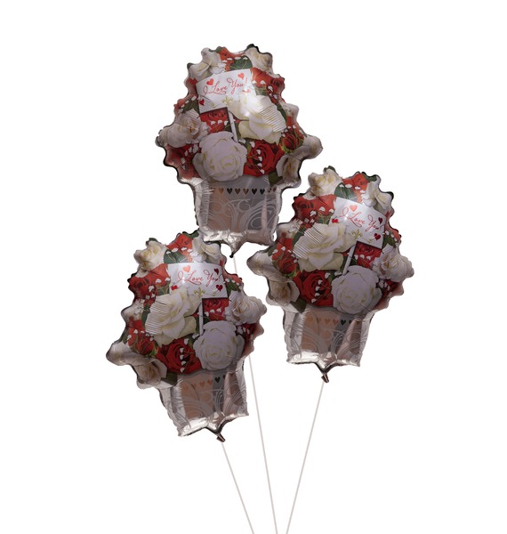 Фото - Букет шаров Красные и белые розы (3 или 5 шаров) букет шаров ангел мой 5 или 11 шаров