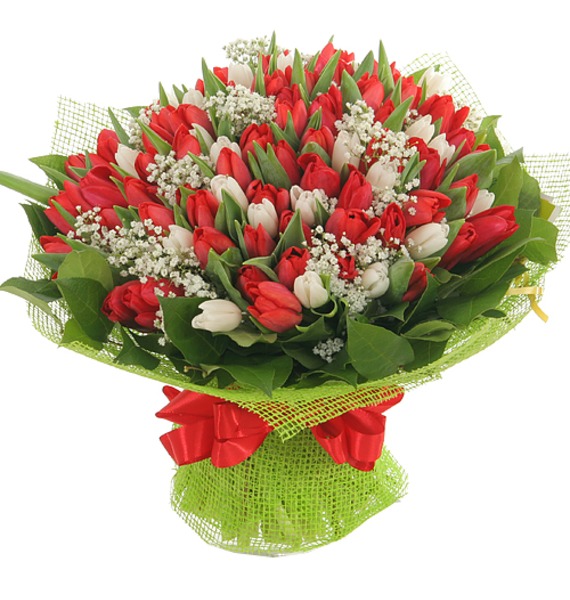 Букет из 151 тюльпана "Горячее танго" от Send Flowers