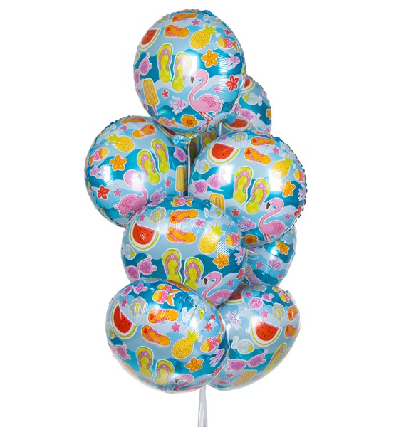 Букет шаров Лето у моря (9 или 18 шаров) букет шаров поздравляем 9 или 18 шаров