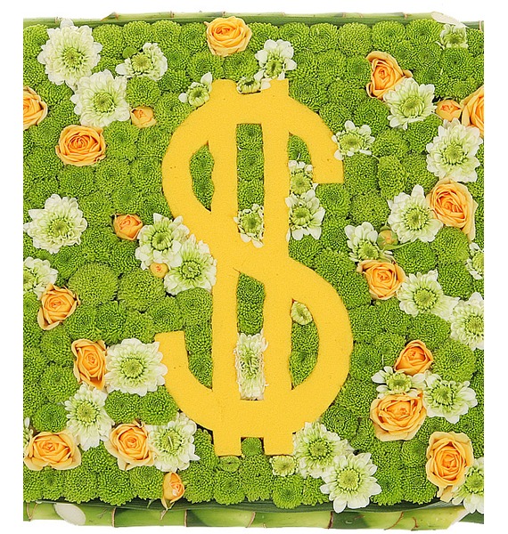 Цветочная композиция "Счастливый доллар"