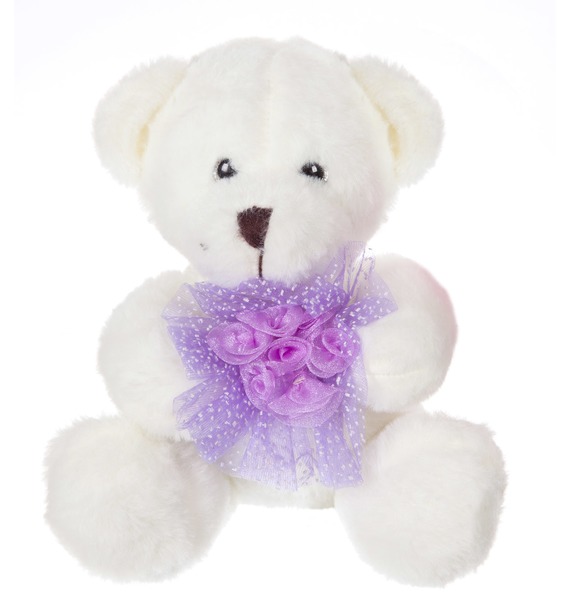 Мягкая игрушка "Медвежонок с цветком" (24 см)