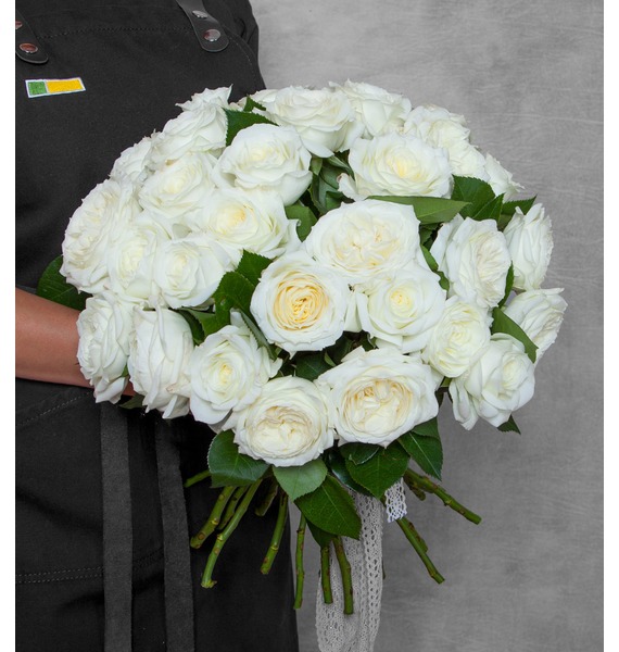 

Букет-соло роз "Alabaster" (15,25,35,51,75 или 101)